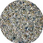 Block Patio Round Pea Gravel