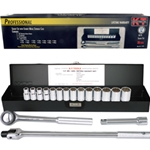 Socket Set Metric 1/2" Drive 18 pc.