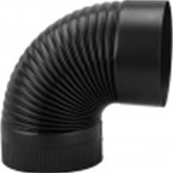 6" Corrugated Black Stove Pipe Elbow