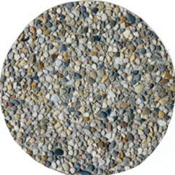 Block Patio Round Pea Gravel