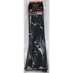 Tie Cable 18" HD UV BLK 50 PK